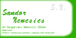 sandor nemcsics business card
