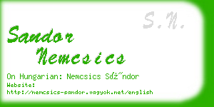 sandor nemcsics business card